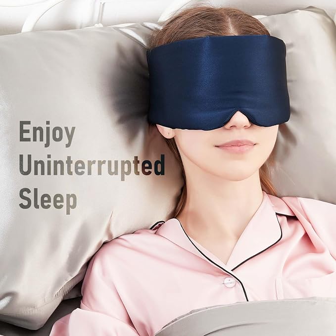 Nature Silk Sleeping Mask Soft Featherweight Eye Mask Large Wrap-Around - Image 5
