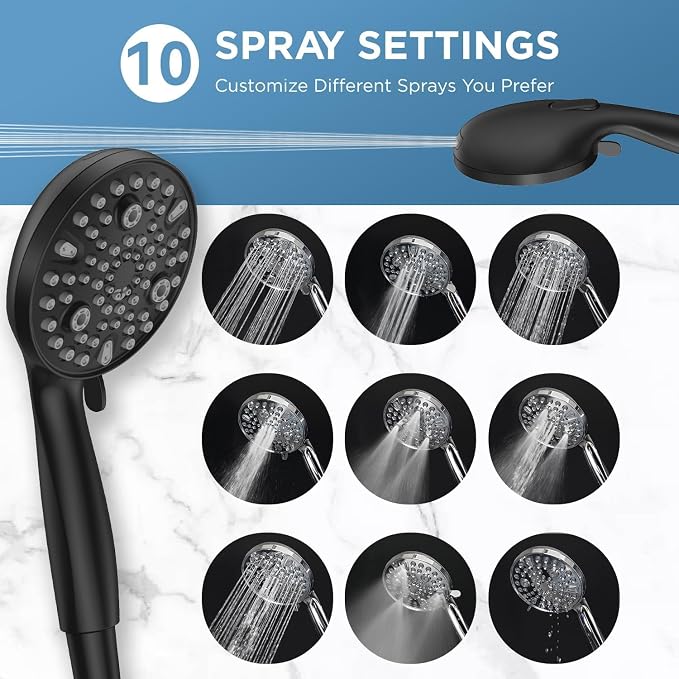 Dual Handheld Shower Head Combo, 2-in-1 Rain Shower Heads System Wide Rainfall - Image 7