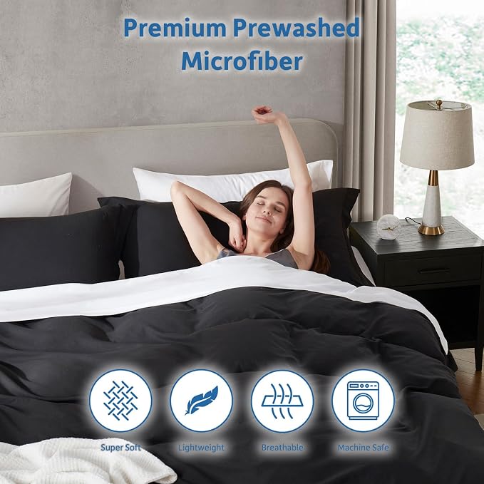 Nestl Black Duvet Cover King Size - Image 6