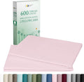Luxuriously Soft Premium 600 Thread Count, 100% Cotton Set of 2 Cases, Crisp by CaliforniaDesignDen