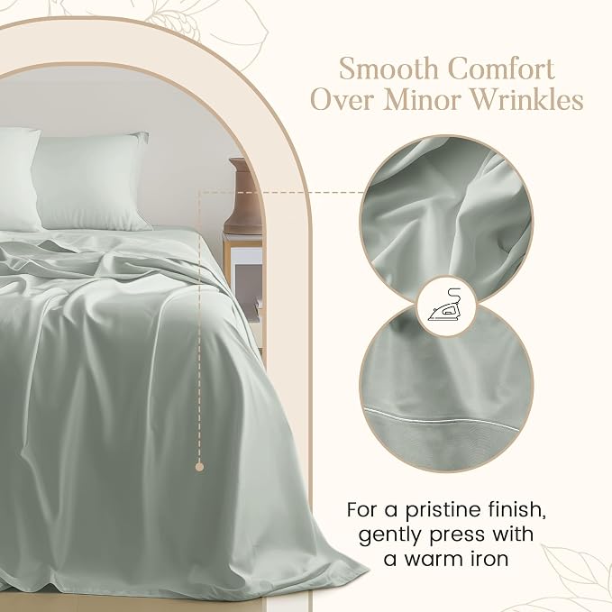 King Bed Sheets Deep Pocket King Sheet Set, 800 Thread Count Sateen Weave Long - Image 5