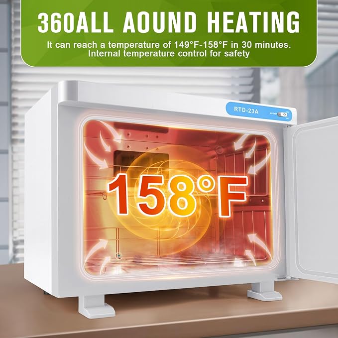 Hot Towel Warmer, 23L Hot Towel Cabinet, 2-in-1 Heated Towel Warmer - Image 6