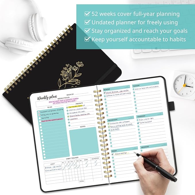 Undated Weekly Planner, Weekly To Do List Notebook - Image 3
