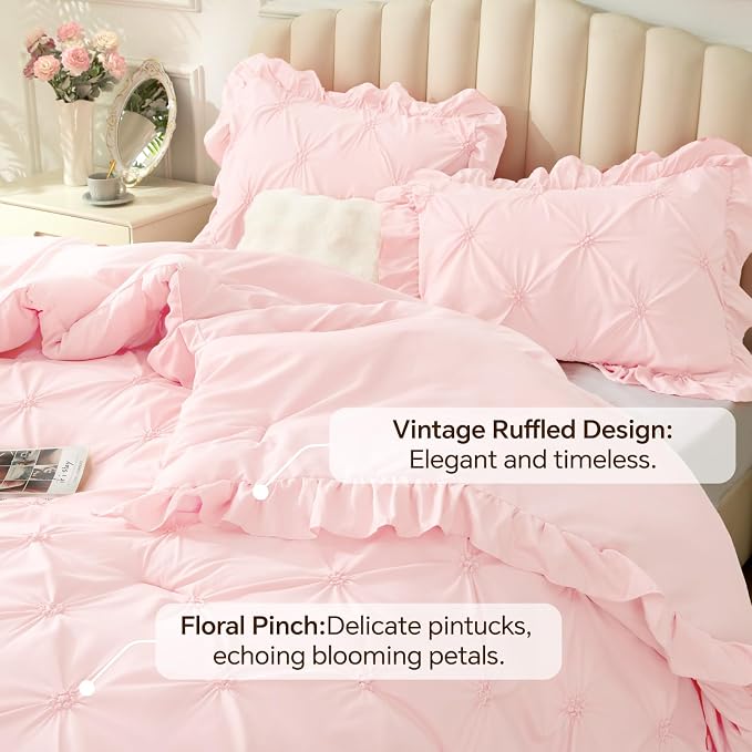 BEDELITE Baby Pink Comforter Set Queen - Image 3
