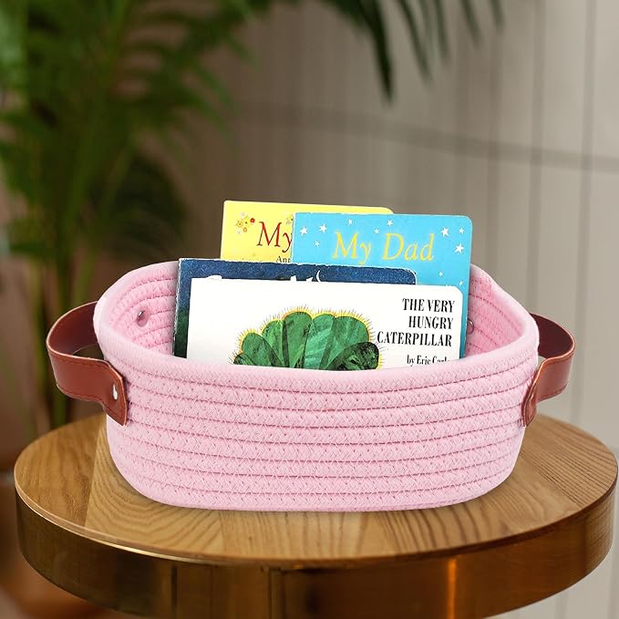 ABenkle Small Storage Basket, Mini Rope Woven Baskets, Cute Shelf Closet - Image 3