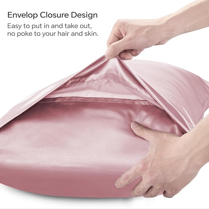 BEDELITE Satin Body Pillow Cover 2 Pack, Super Soft and Cooling Body Pillow - Image 5