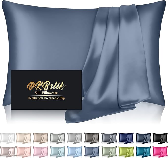 Silk Pillowcase for Hair and Skin, Mulberry Silk Pillow Cases King Size by HOME