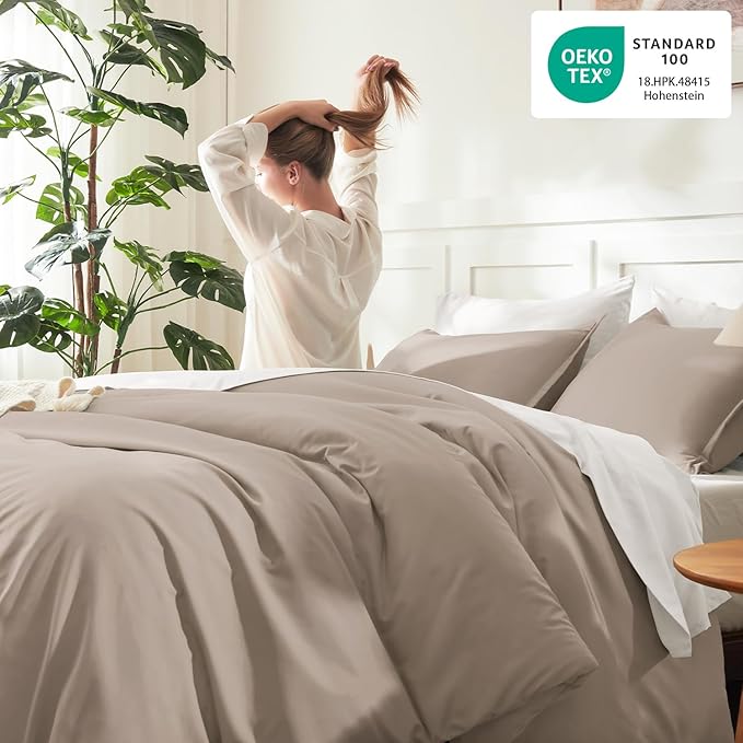 Litanika Light Coffee Oversized King Comforter Set Super King Plus Size - Image 4