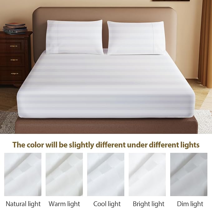 100% Egyptian Cotton Fitted Sheet Twin Size, 600 Thread Count, Single Fitted - Image 8