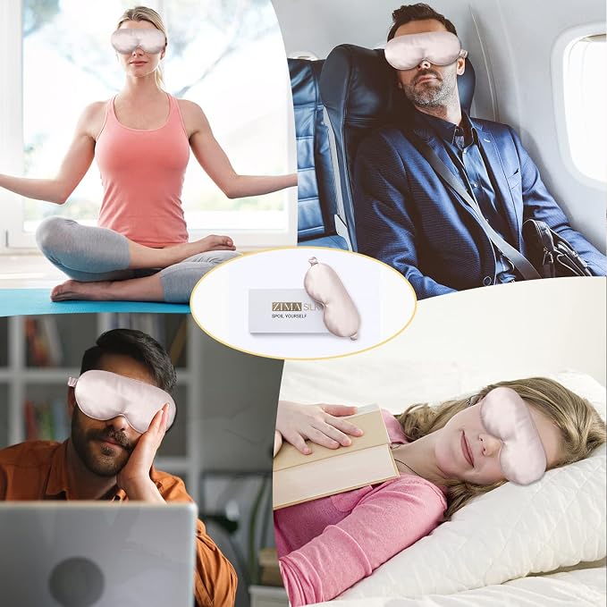 ZIMASILK Adjustable 22 Momme 100% Pure Mulberry Silk Sleep Mask, 3D Contoured - Image 7