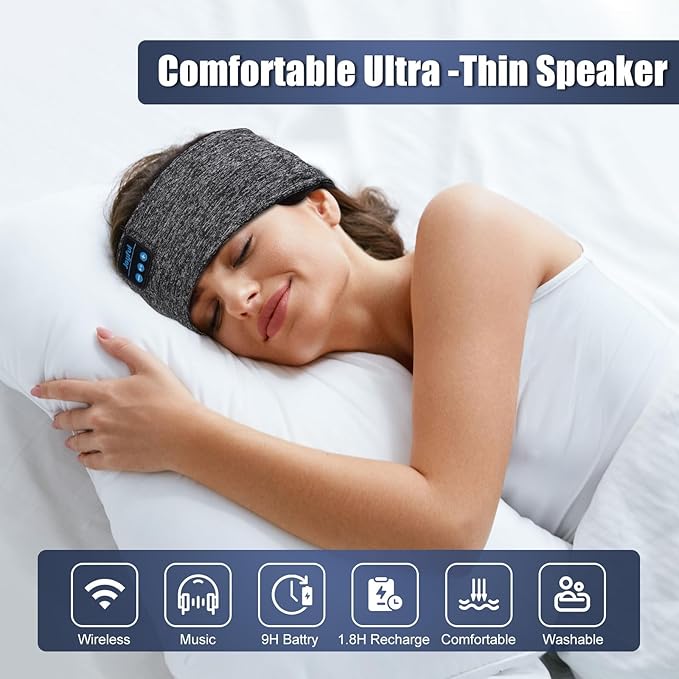 Sleep Headphones Bluetooth 5.3 Headband, Sports Wireless Earphones Sweat - Image 3