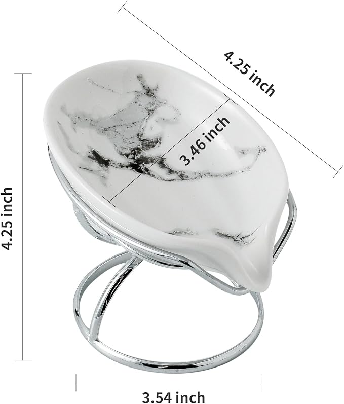 Dobbyby Leaf-Shaped Soap Dish – Ceramic Soap Bar Holder - Image 4