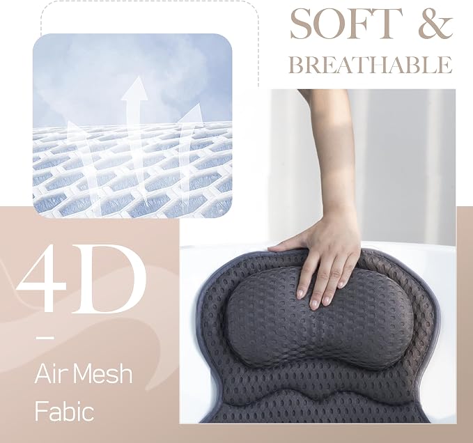 Bath Pillows for Tub Luxury, Bath Pillow for Head and Neck, Fit Bathtub Hot Tub - Image 4