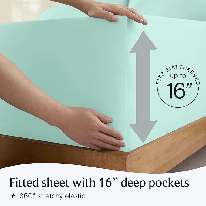 LuxClub 3 PC Twin XL Sheet Set, Deep Pockets Wrinkle Free Cooling Bed Sheets - Image 6