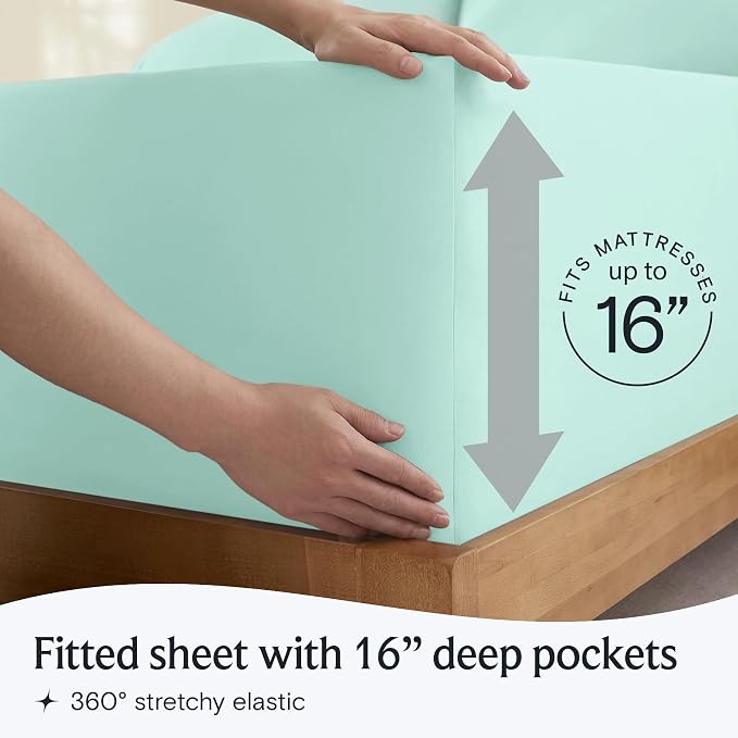 LuxClub 3 PC Twin Sheet Set, Deep Pockets Wrinkle Free Cooling Bed Sheets Hotel - Image 6