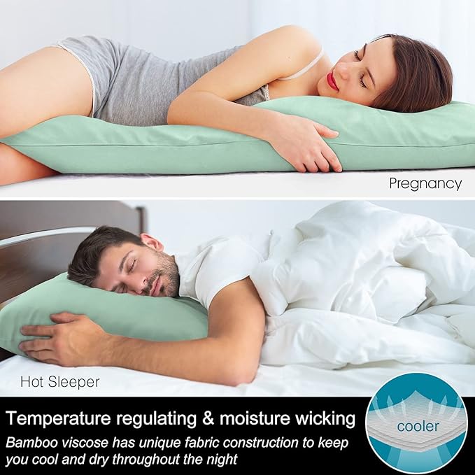 BEDELITE Body Pillow Case Cover, Rayon Made from Bamboo, Cooling Body Pillow - Image 3