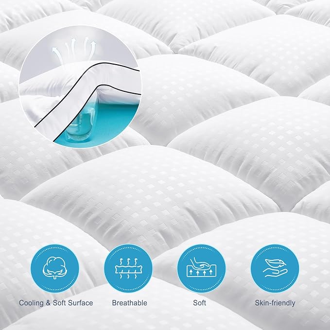 MASVIS California King Size Dual Layer 4 Inch Memory Foam Mattress Topper - Image 5