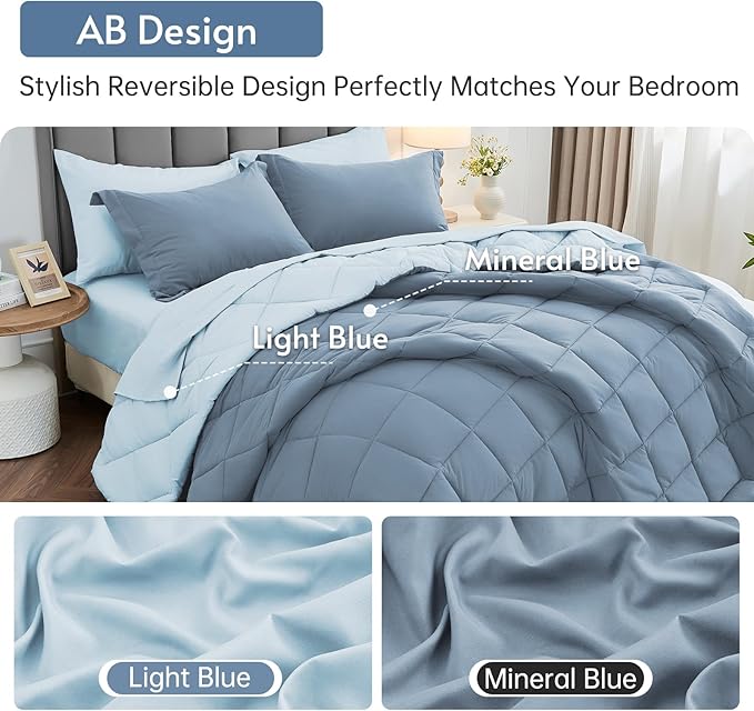 MUXHOMO 5 Pieces Twin XL Comforter Set, Reversible Bed in a Bag Twin XL Size - Image 3