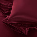 Aormenzy Satin Pillow Cases for Women Standard Size Set of 2, Burgundy Satin by Aormenzy