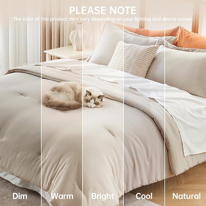 MUXHOMO King Size Comforter Set, All Season Ultra Soft Down Alternative Bedding - Image 9