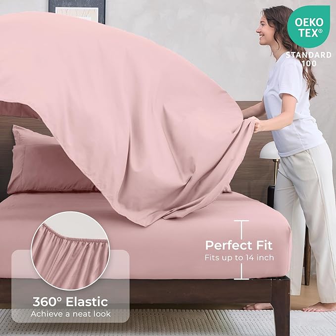 HEVUMYI Dusty Pink King Comforter Set - Image 5