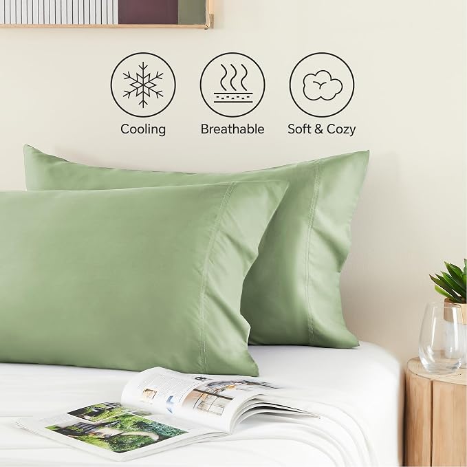 BEDELITE King Size Pillow Cases Set of 2, Rayon Derived from Bamboo, Cooling - Image 4