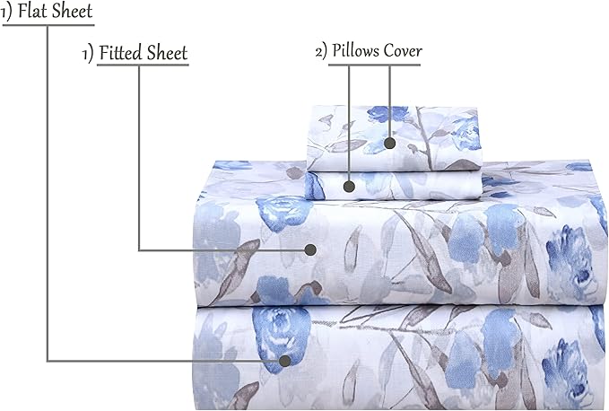 RUVANTI 100% Cotton Sheets – Full Size Percale Bedding, Cooling & Breathable - Image 5