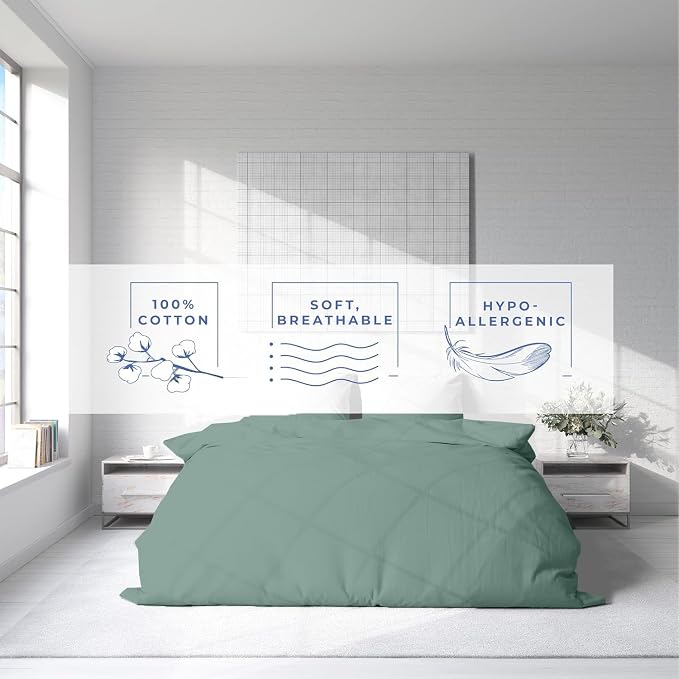 Kotton Culture 3 Pc King Size Duvet Cover Set- 100% Egyptian Cotton 600 Thread - Image 5