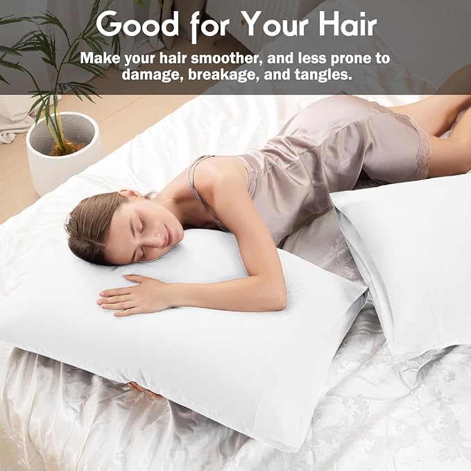 Pillowcases Queen Size 2 Pack, Cooling Viscose from Bamboo Pillow Cases - Image 5