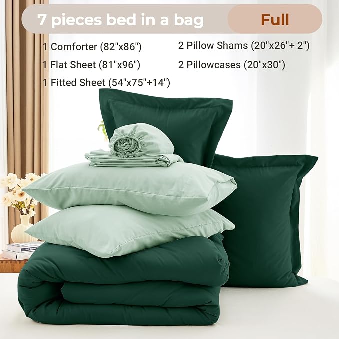 MUXHOMO 7 Pieces Full Comforter Set, Soft Bed in a Bag Full Size, All Season - Image 4