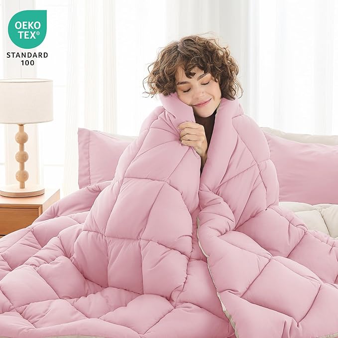 MUXHOMO 5 Pieces Twin Comforter Set, Reversible Bed in a Bag Twin Size - Image 2
