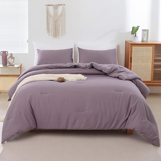 ROSGONIA Dusty Purple Comforter Set Queen - Image 3
