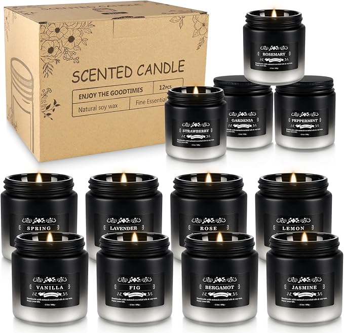 YOROXRG Scented Candles Gifts Set 12 Pack Soy Wax Travel Tin Jar Candles - Image 3