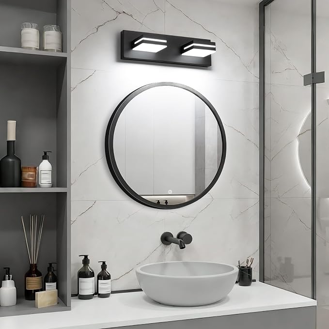 SineRise LED Modern Bathroom Vanity Light Fixtures, Matte Black Modern Acrylic - Image 6