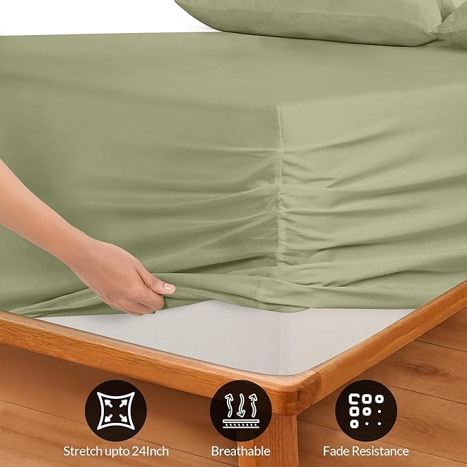 Royale Linens Extra Deep Pocket Queen Fitted Sheet Only - Image 3