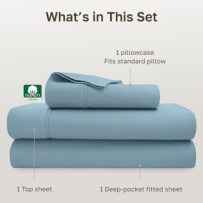 California Design Den Soft 100% Cotton Bed Sheets Twin Size Set, 400 Thread - Image 4