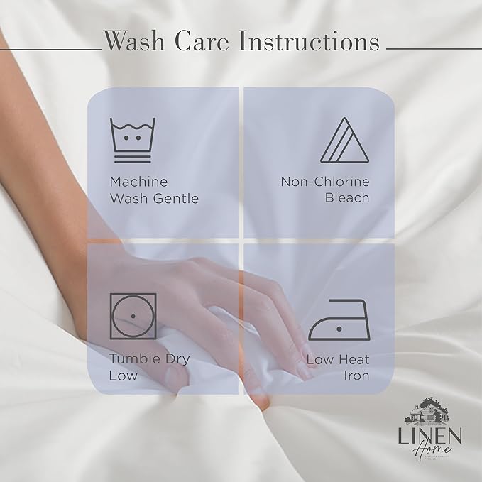 Linen Home 100% Cotton Percale Sheets Queen Size, Dark Blue, Deep Pocket - Image 5