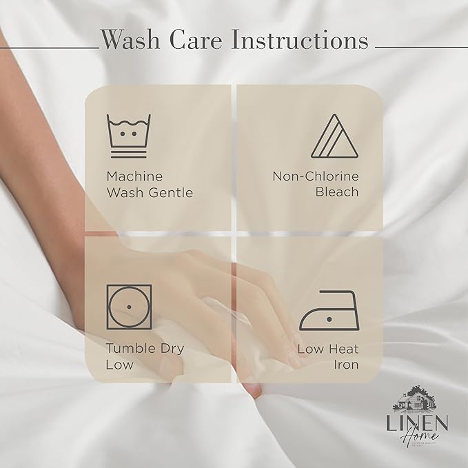 Linen Home 100% Cotton Percale Sheets Queen Size, Light Taupe, Deep Pocket - Image 5