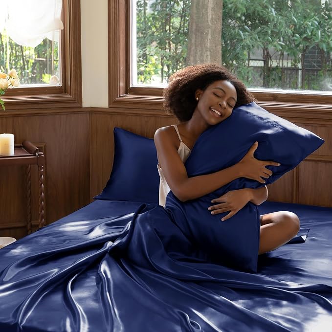 CozyLux Satin Sheets King Size Sheet Set - Image 7