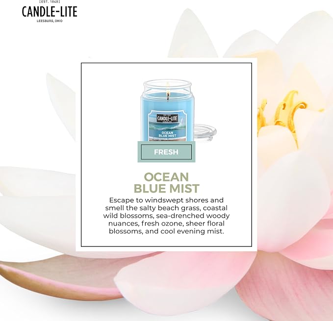 Candle-lite Scented Candles, Ocean Blue Mist, 18 oz Jar, Proudly Poured in The - Image 5
