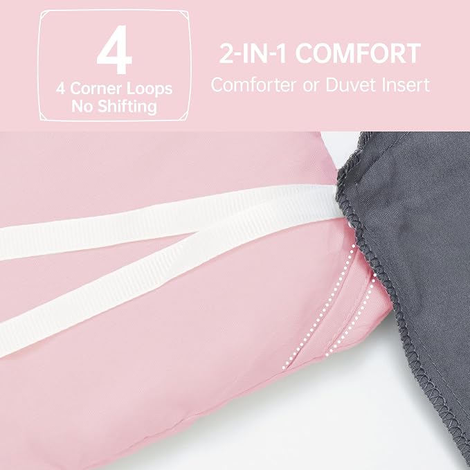 MUXHOMO Pink California King Comforter Set, All Season Ultra Soft Down - Image 6
