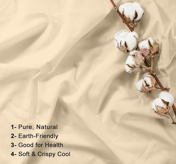 RUVANTI 100% Cotton Sheets – California King Percale Bedding, Cooling & - Image 5