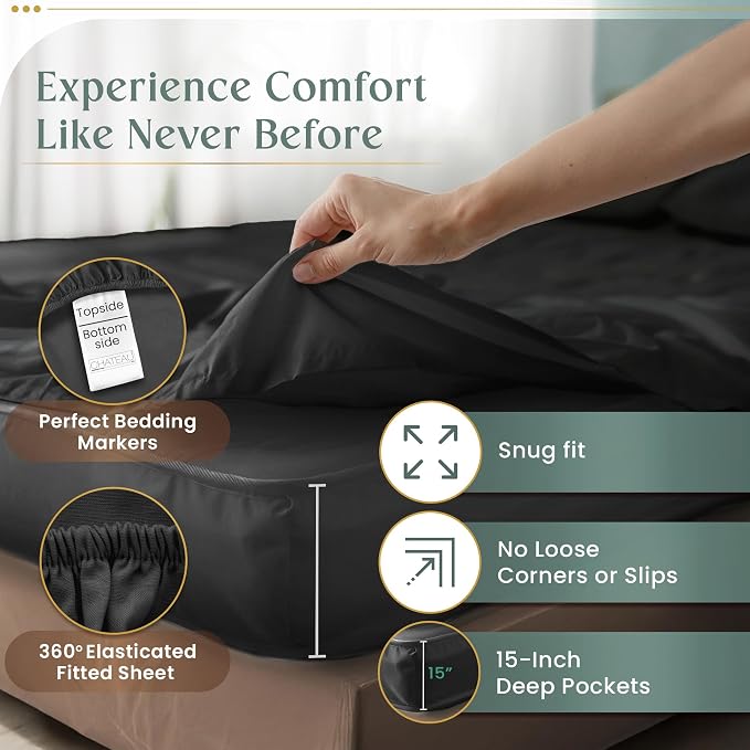 Egyptian Cotton Sheets Queen Size 800 Thread Count, 100% Cotton Queen Sheet Set - Image 5