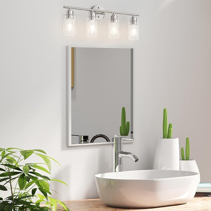 Espird Bathroom Vanity Light Fixtures Brushed Nickel, 4 Lights Rustic Farmhouse - Image 7