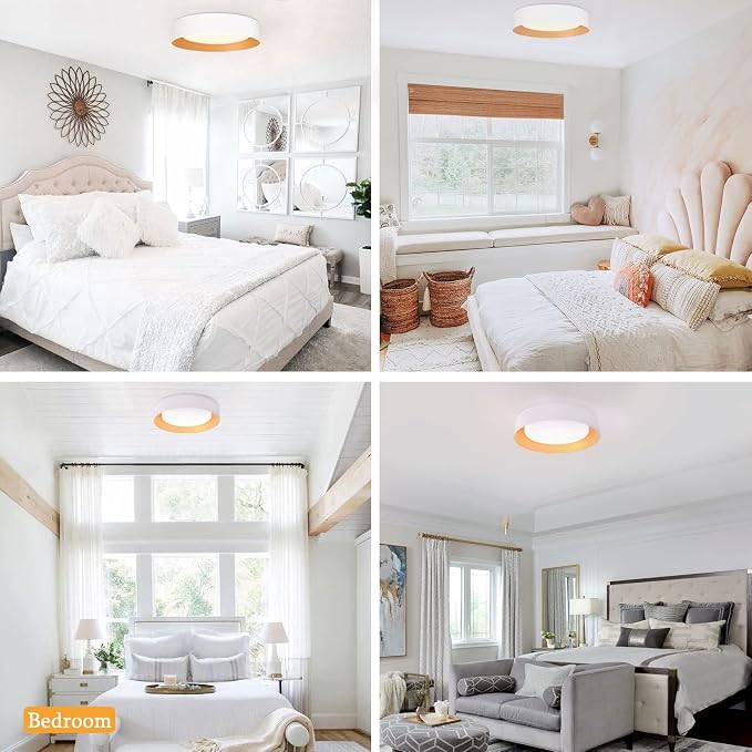 Bargeni 16.5 inch Dimmable LED Flush Mount Ceiling Light, Matte White - Image 8