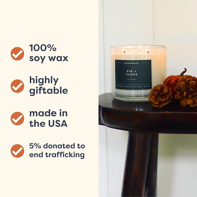 Calyan Wax Co. Fir & Clove 3 Wick Scented Candle - Image 4
