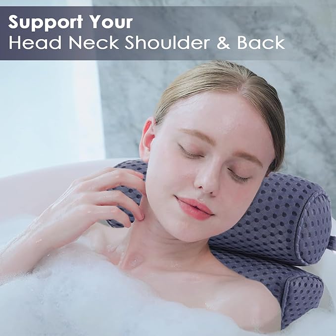 AEROiVi Luxury Bath Pillows for Tub，Bath Pillow Bathtub Pillows for Head and - Image 2