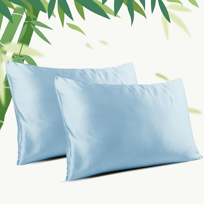 Bamboo Viscose Zippered Pillow Cases King Size Set of 2, 400 Thread Count - Image 9