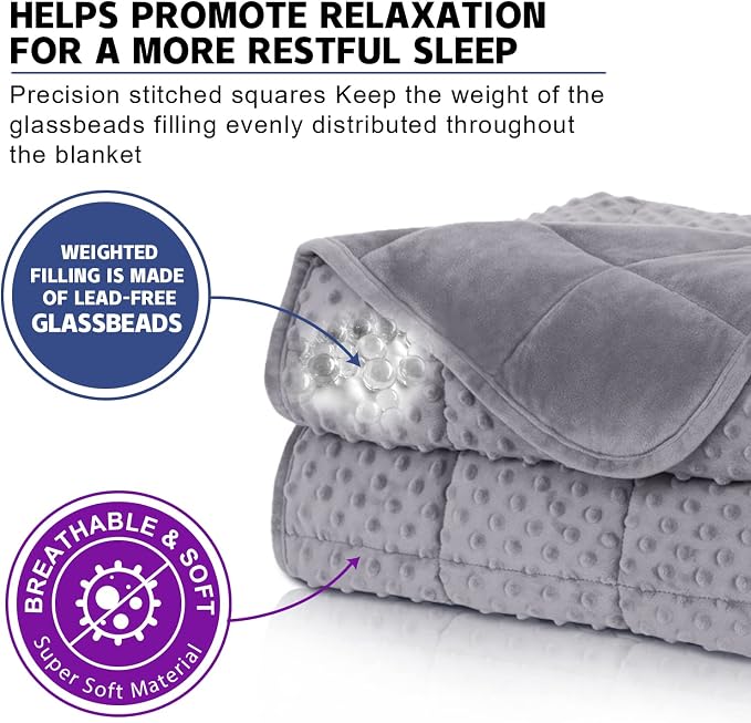 Huloo Sleep Weighted Blanket Twin 12lbs - Image 3