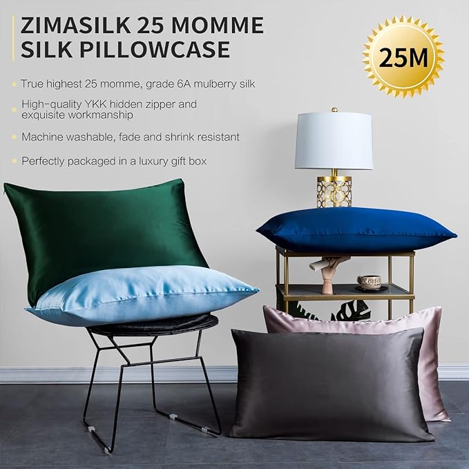 ZIMASILK 25 Momme 100% Pure Mulberry Silk Pillowcase - Image 6
